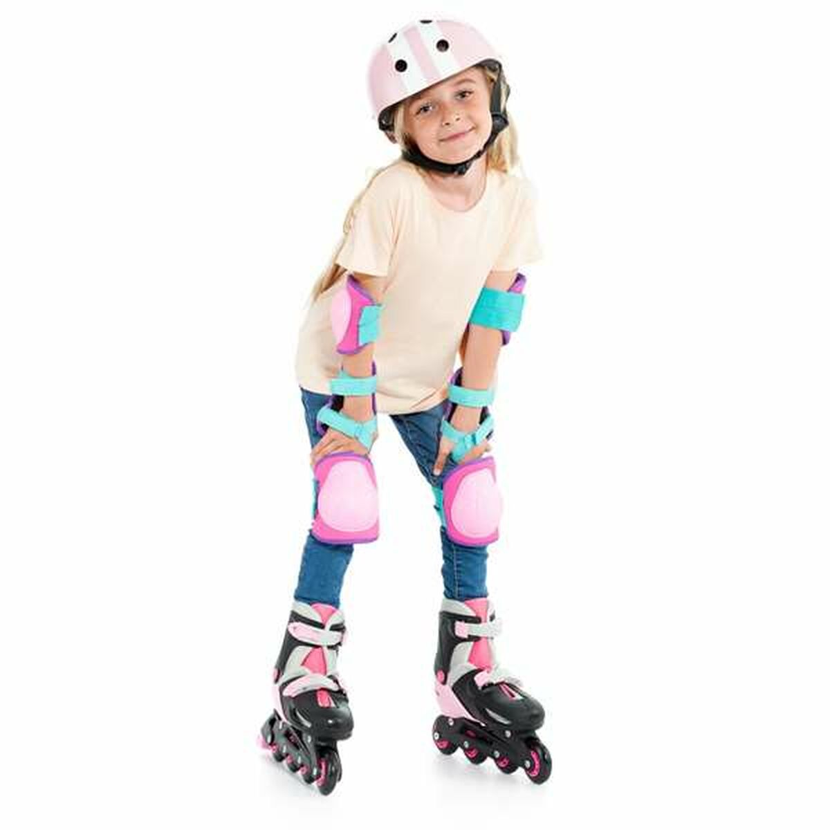 Kit Gomitiere e Ginocchiere Moltó Rosa M 6 Pezzi